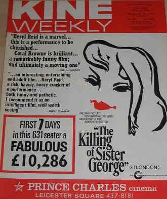 KINE WEEKLY magazine side cover 5 April 1969