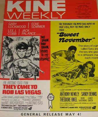 KINE WEEKLY magazine side cover 12 April 1969