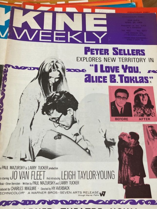 KINE WEEKLY magazine side cover 26 April 1969