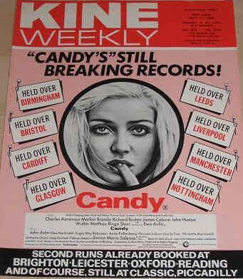 KINE WEEKLY magazine side cover 17 May 1969