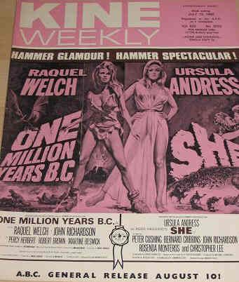 KINE WEEKLY magazine side cover 19 July 1969