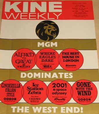 KINE WEEKLY magazine side cover 26 July 1969
