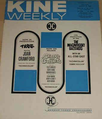 KINE WEEKLY magazine side cover 9 August 1969
