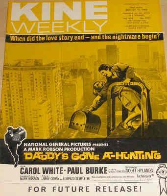KINE WEEKLY magazine side cover 16 August 1969