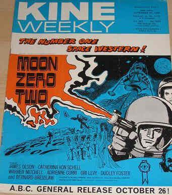 KINE WEEKLY magazine side cover 27 September 1969