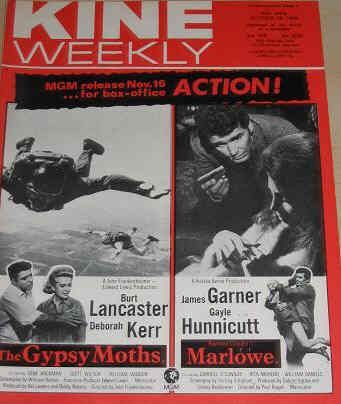 KINE WEEKLY magazine side cover 18 October 1969