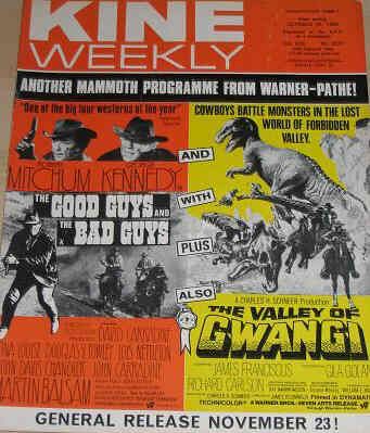 KINE WEEKLY magazine side cover 25 October 1969