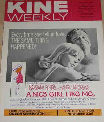 KINE WEEKLY magazine side cover 1 November 1969