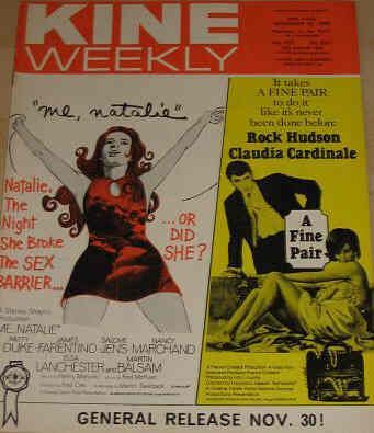 KINE WEEKLY magazine side cover 22 November 1969