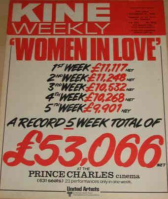 KINE WEEKLY magazine side cover 27 December 1969
