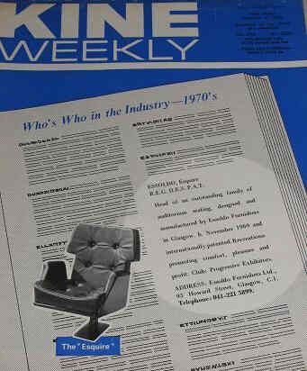 KINE WEEKLY magazine side cover 7 March 1970