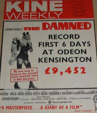 KINE WEEKLY magazine side cover 11 April 1970