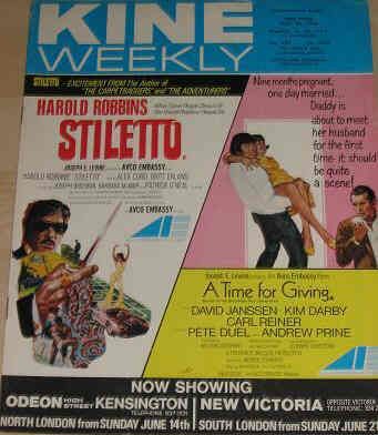KINE WEEKLY magazine side cover 30 May 1970
