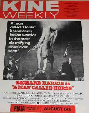 KINE WEEKLY magazine side cover 1 August 1970