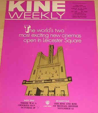 KINE WEEKLY magazine side cover 24 October 1970