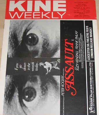 KINE WEEKLY magazine side cover 6 February 1971