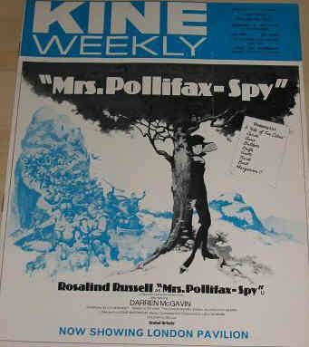 KINE WEEKLY magazine side cover 20 February 1971