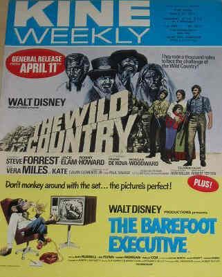 KINE WEEKLY magazine side cover 27 March 1971