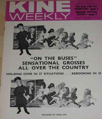 KINE WEEKLY magazine side cover 31 July 1971