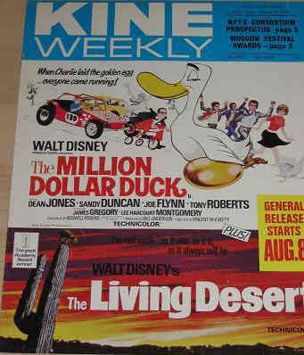 KINE WEEKLY magazine side cover 7 August 1971