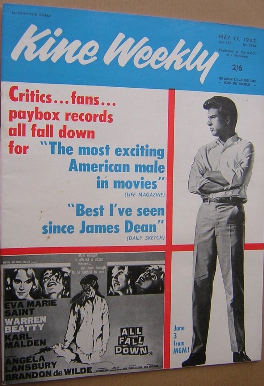 KINE WEEKLY magazine side cover 17 May 1962