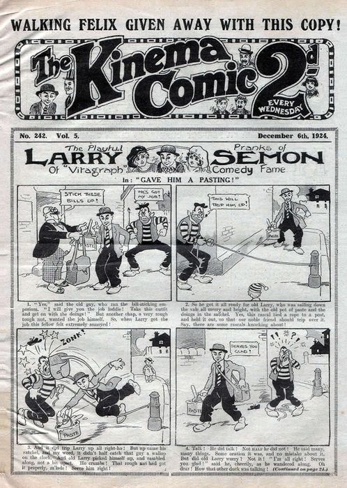 KINEMA COMIC magazine side cover Issue 242 6 December 1924