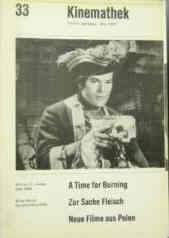 KINEMATHEK magazine side cover Issue 33 March 1967