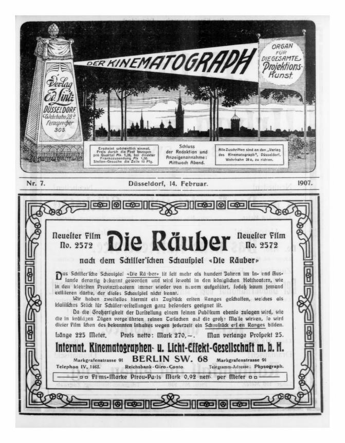 KINEMATOGRAPH | DER magazine side cover Issue 7 14 February 1907