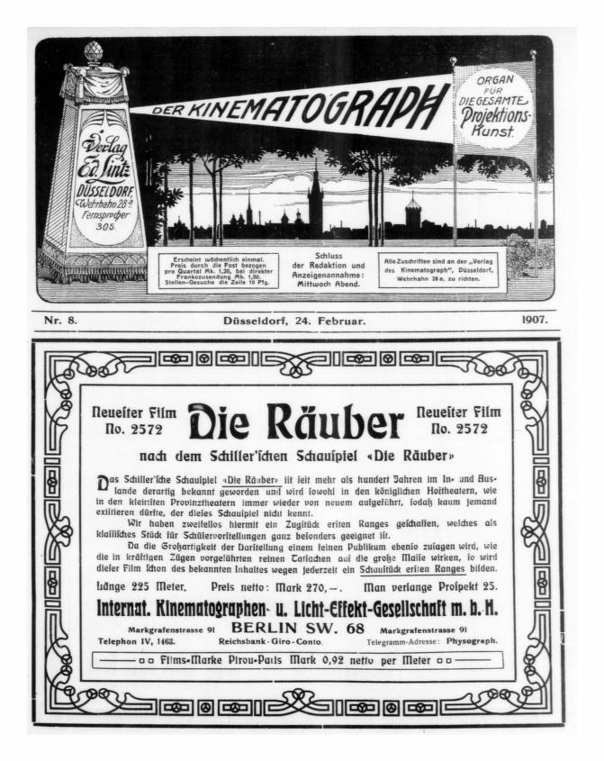 KINEMATOGRAPH | DER magazine side cover Issue 8 24 February 1907