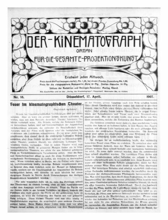 KINEMATOGRAPH | DER magazine side cover Issue 16 17 April 1907