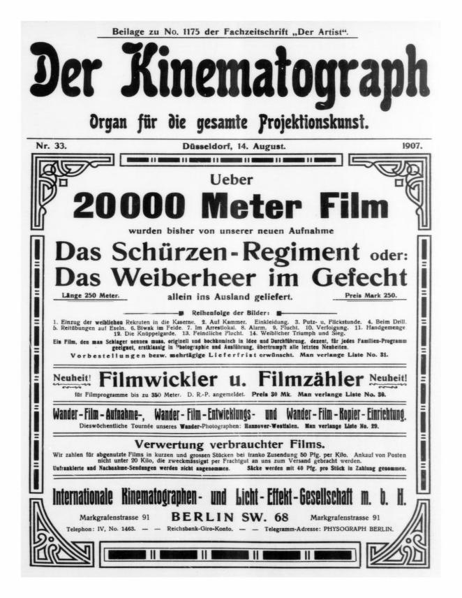 KINEMATOGRAPH | DER magazine side cover Issue 33 14 August 1907