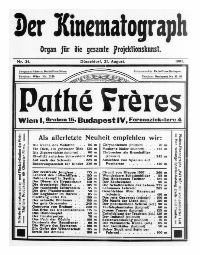 KINEMATOGRAPH | DER magazine side cover Issue 34 21 August 1907
