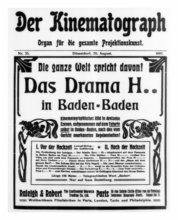 KINEMATOGRAPH | DER magazine side cover Issue 35 28 August 1907