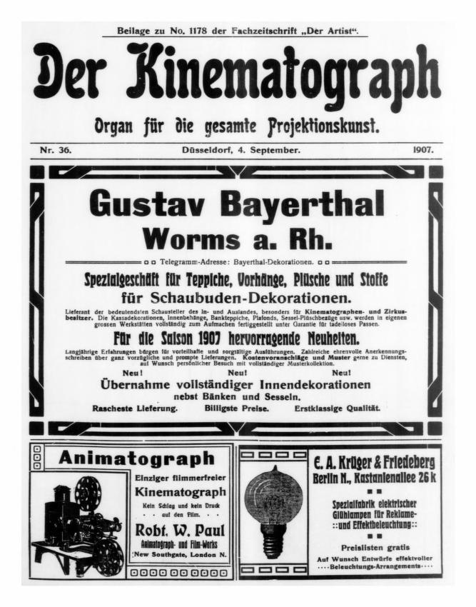 KINEMATOGRAPH | DER magazine side cover Issue 36 4 September 1907