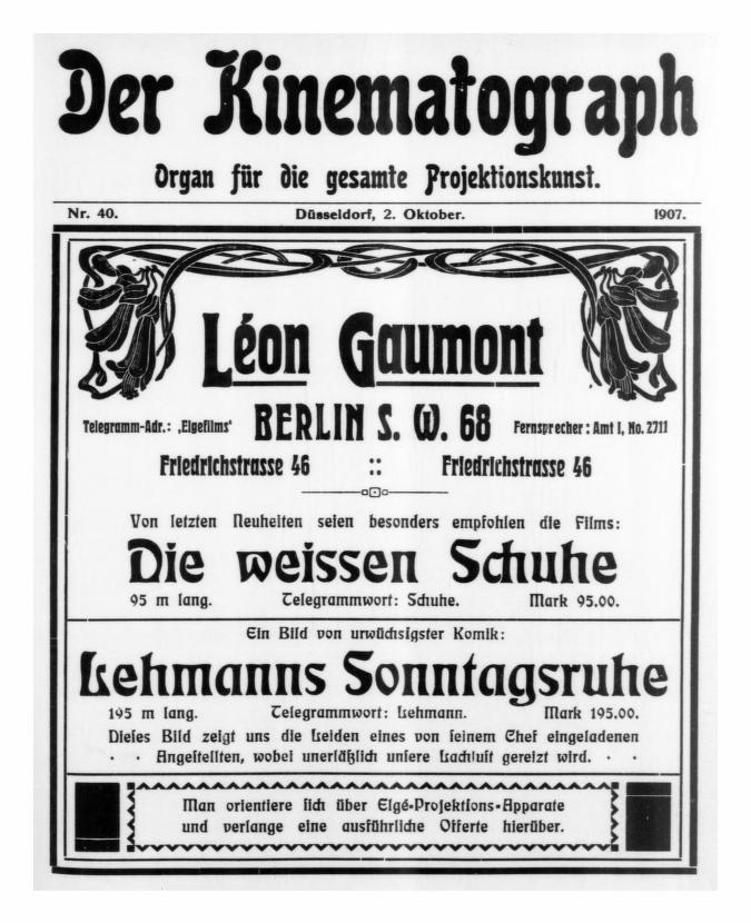 KINEMATOGRAPH | DER magazine side cover Issue 40 2 October 1907