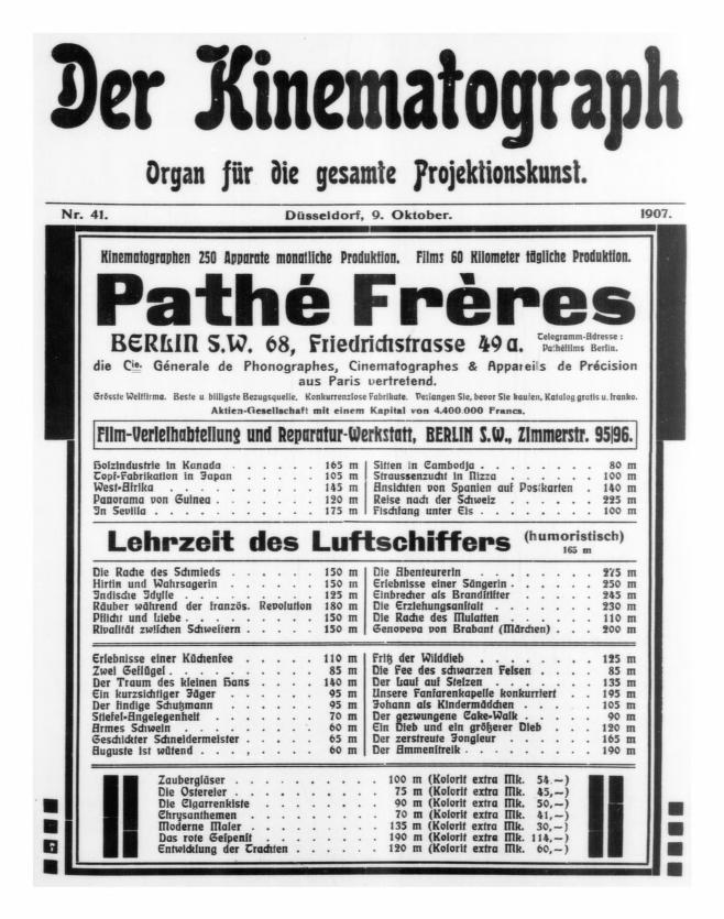 KINEMATOGRAPH | DER magazine side cover Issue 41 9 October 1907