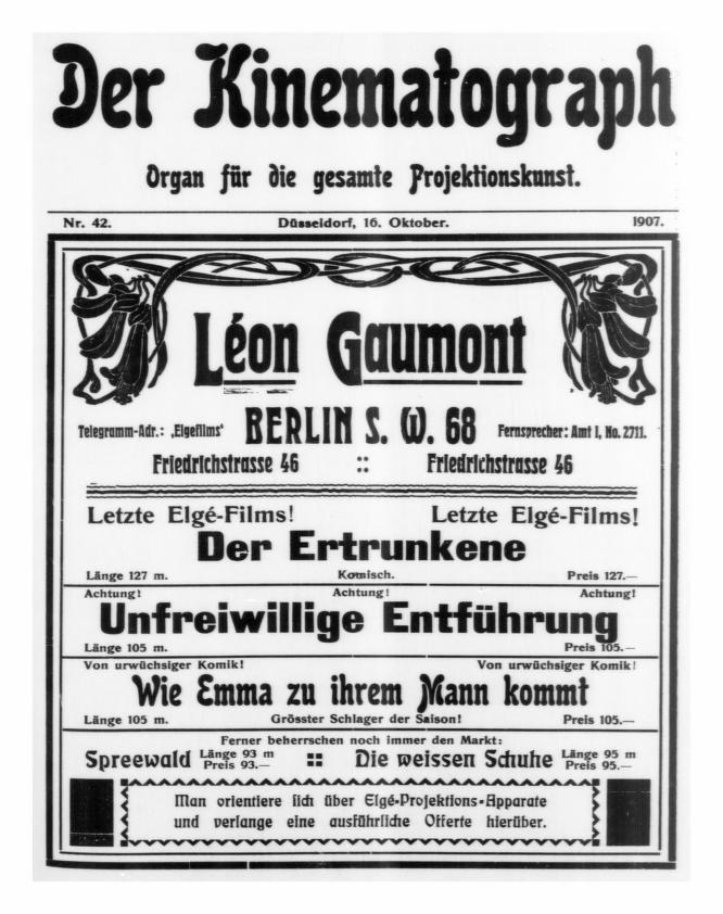 KINEMATOGRAPH | DER magazine side cover Issue 42 16 October 1907