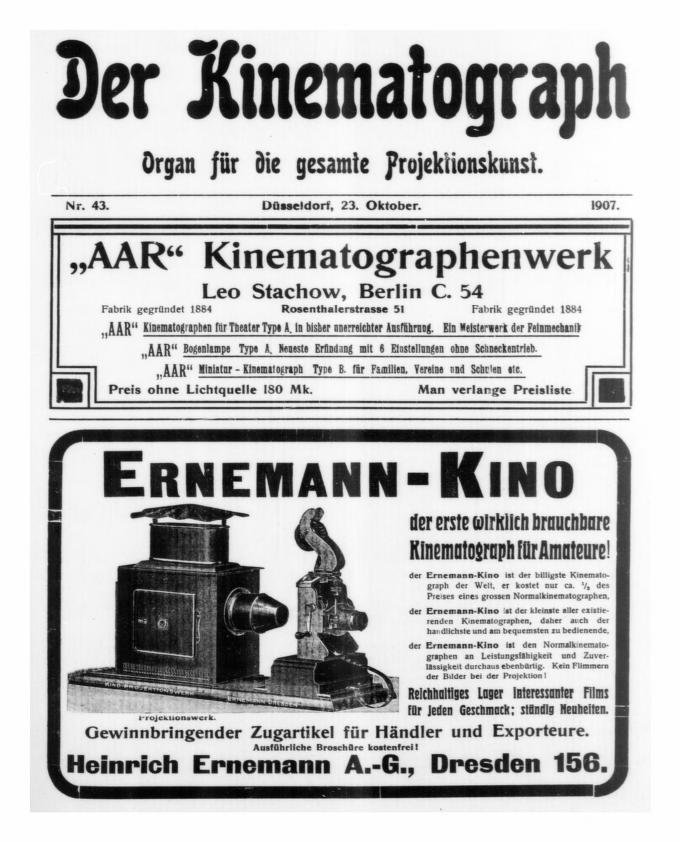 KINEMATOGRAPH | DER magazine side cover Issue 43 23 October 1907