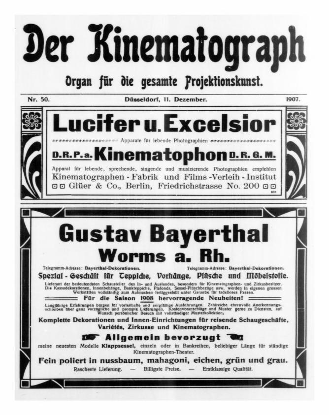 KINEMATOGRAPH | DER magazine side cover Issue 50 11 December 1907