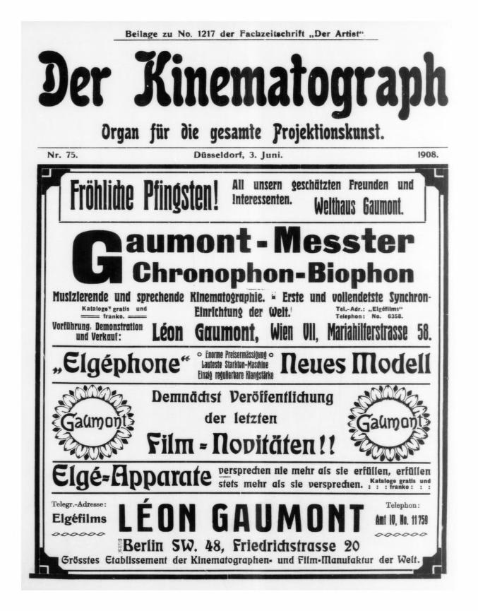KINEMATOGRAPH | DER magazine side cover Issue 75 3 June 1908