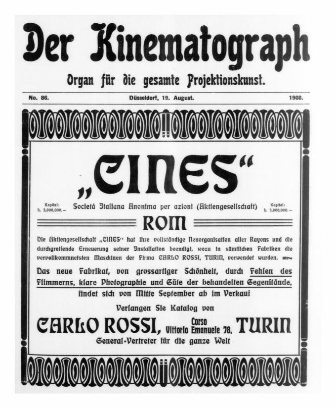 KINEMATOGRAPH | DER magazine side cover Issue 86 19 August 1908