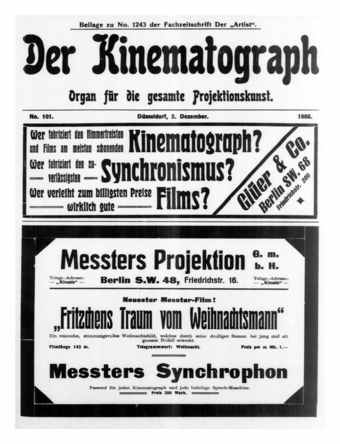 KINEMATOGRAPH | DER magazine side cover Issue 101 2 December 1908