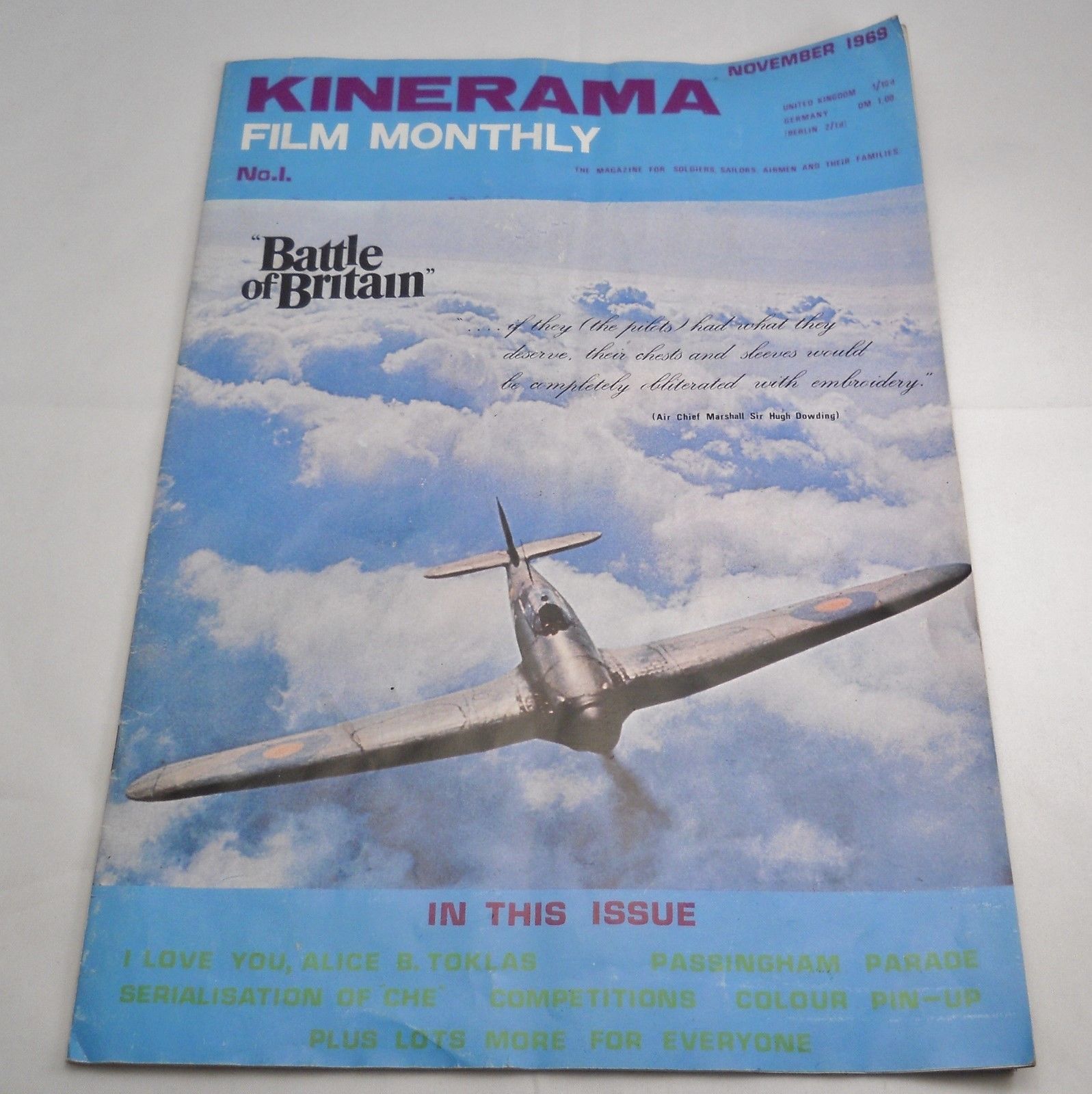 KINERAMA magazine side cover Issue 1 November 1969