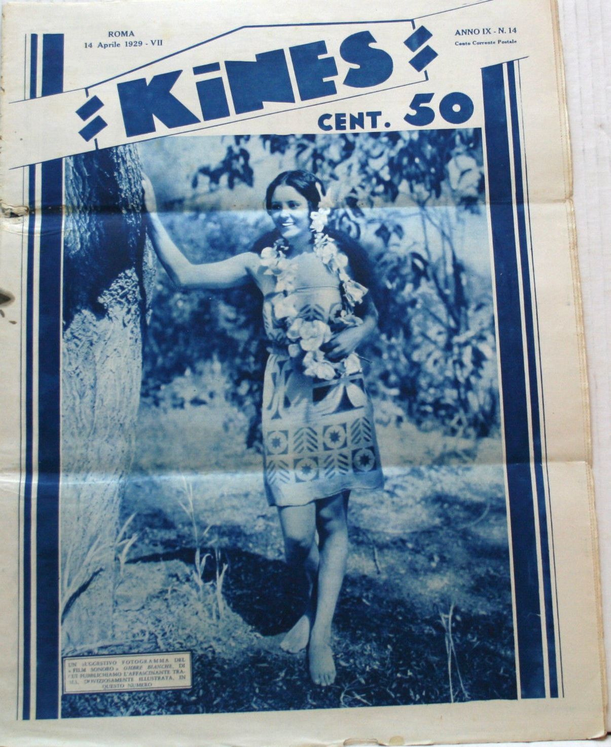 KINES magazine side cover Issue 14 14 April 1929