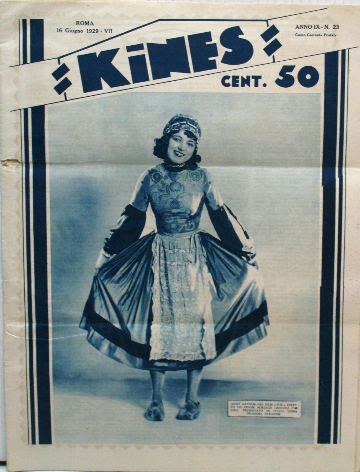 KINES magazine side cover Issue 23 16 June 1929