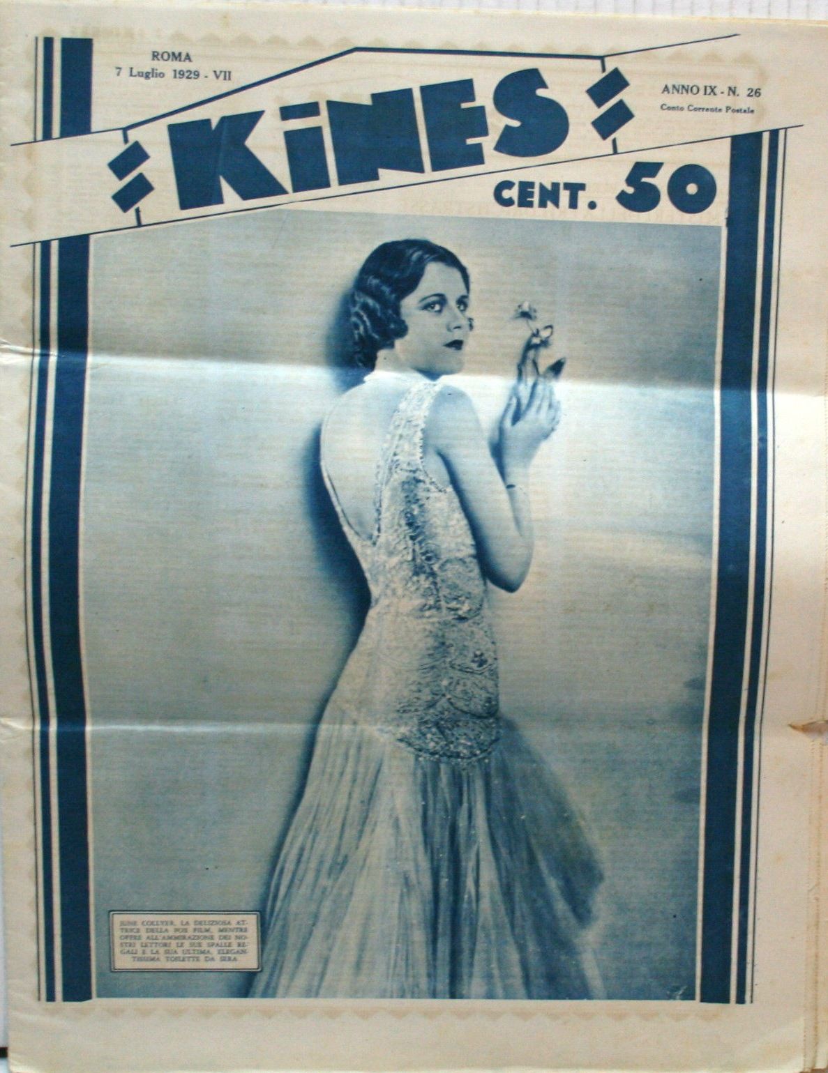 KINES magazine side cover Issue 26 7 July 1929