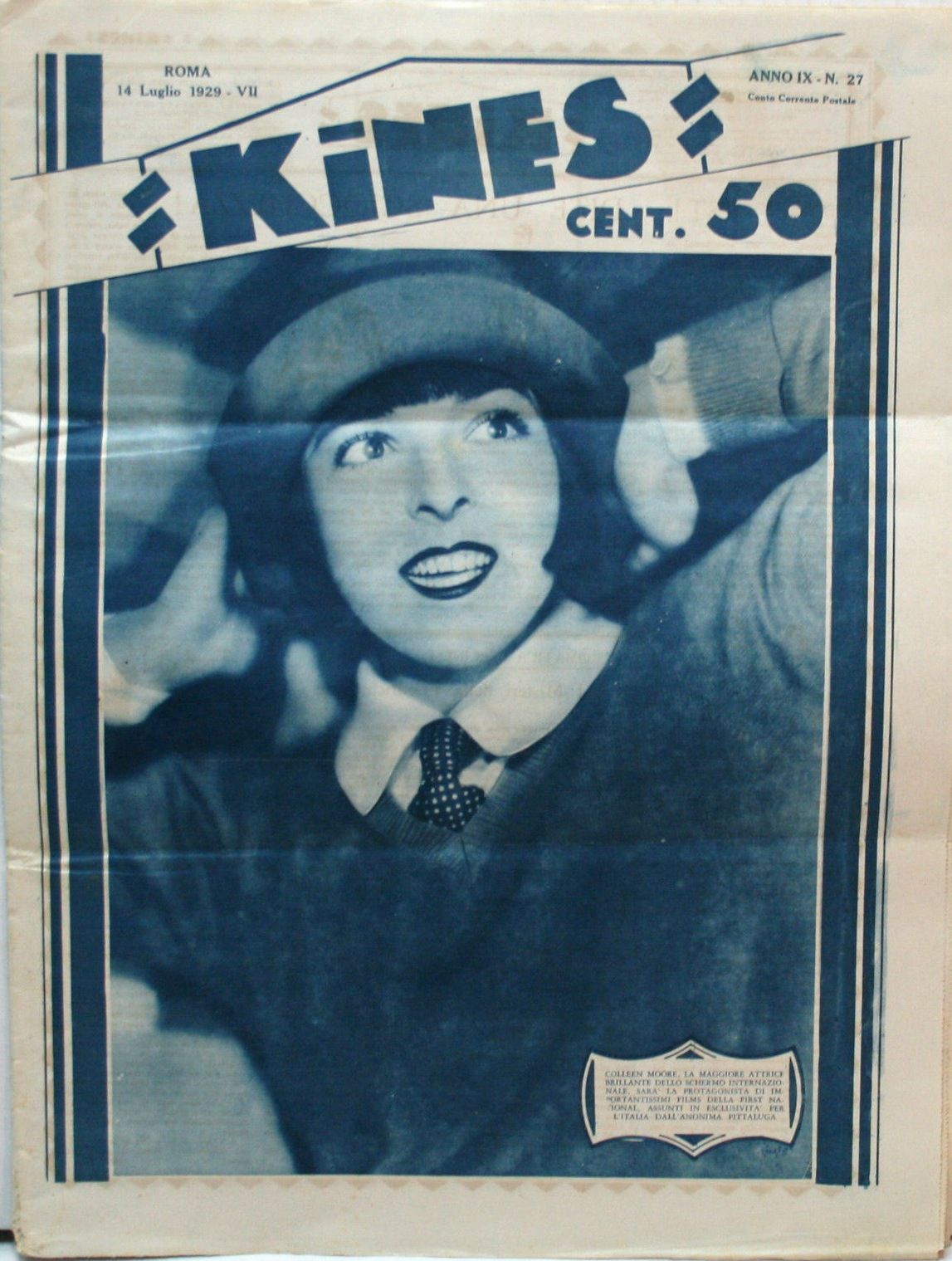 KINES magazine side cover Issue 27 14 July 1929