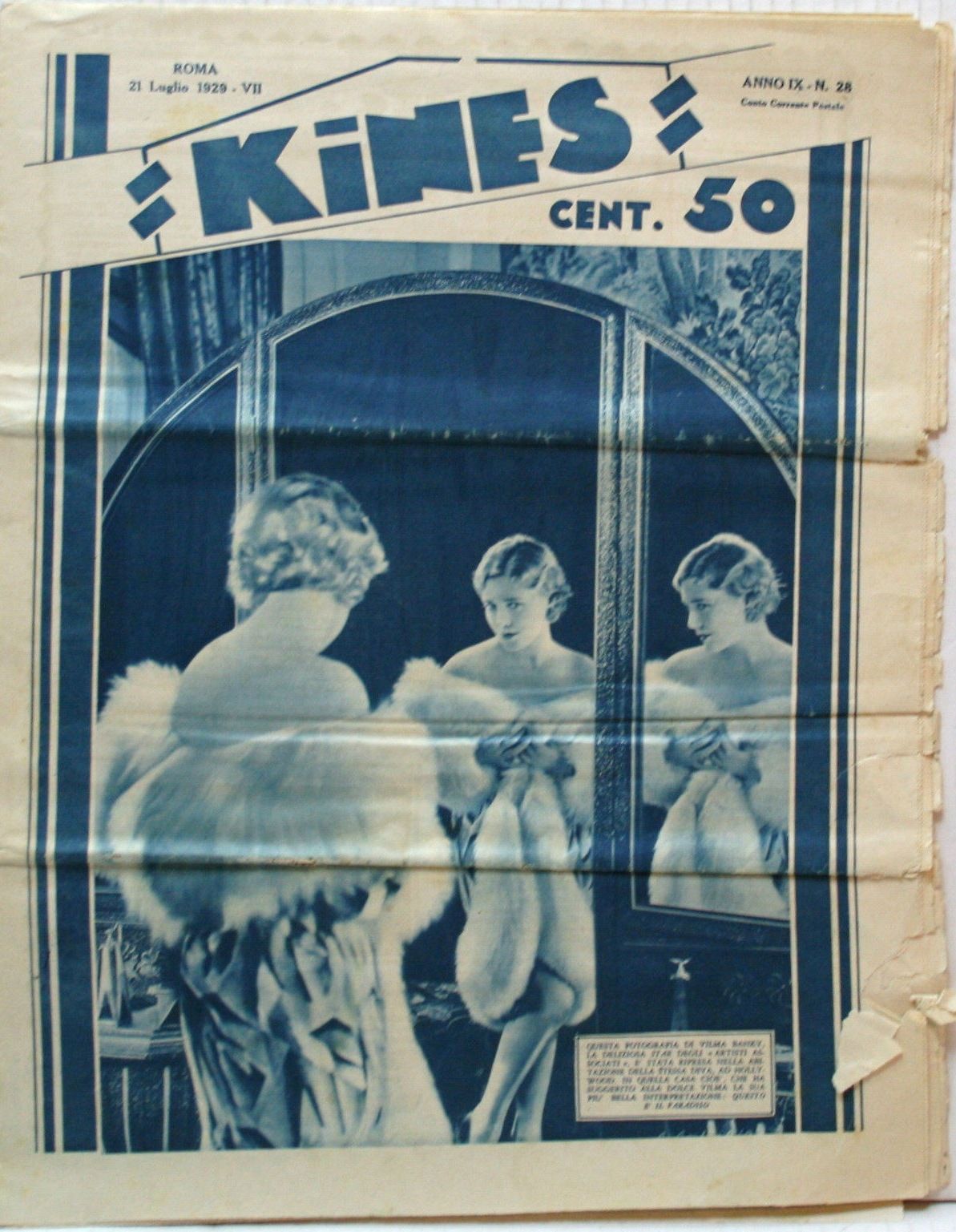 KINES magazine side cover Issue 28 21 July 1929