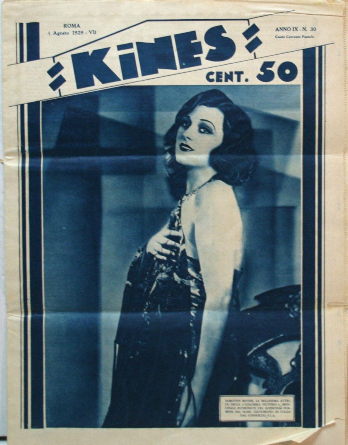 KINES magazine side cover Issue 30 4 August 1929