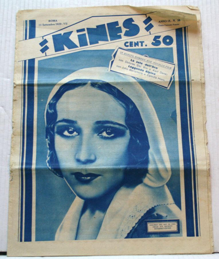 KINES magazine side cover Issue 38 29 September 1929